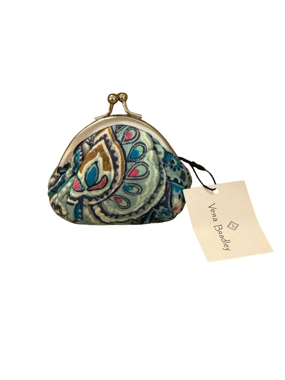 Vera Bradley Daisy Dot Paisley Iconic Mini Kisslock Coin Purse RETIRED NWT